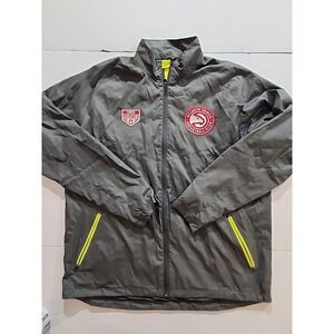ATLANTA HAWKS Basketball Club Jacket Large 1968 Member Gray Full Zip LevelWear